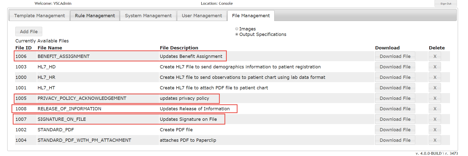File Management Tab Output Specifications For CPS Authorizations